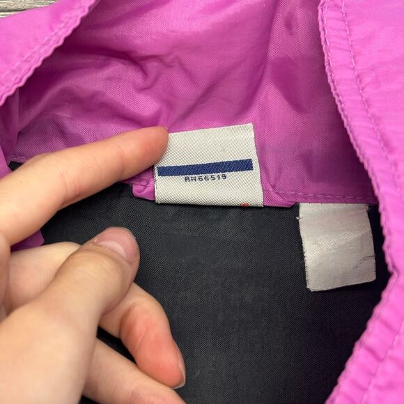 Vintage Ocean Pacific Black Purple Men L Spellout OP Anorak Windbreaker Jacket‎ - Picture 5 of 13